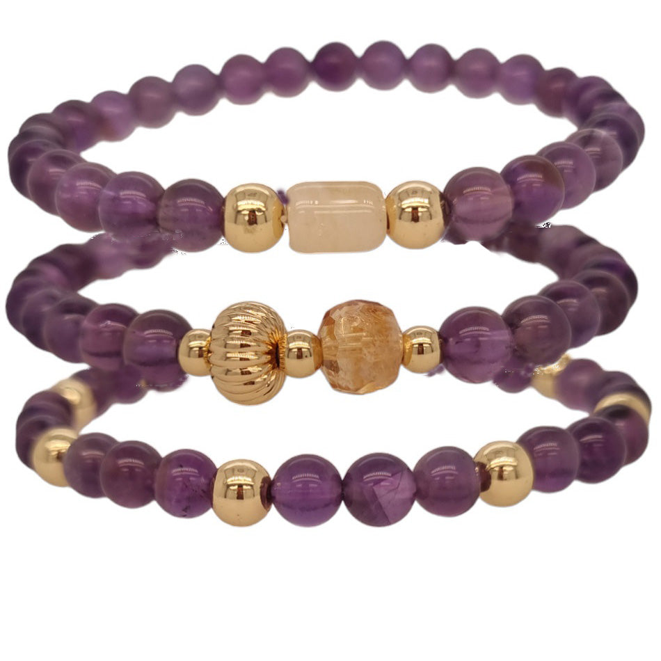 Nina Amethyst and Citrine Bracelets