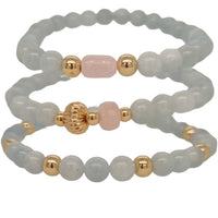 Nina Aquamarine & Rose Quartz Bracelets