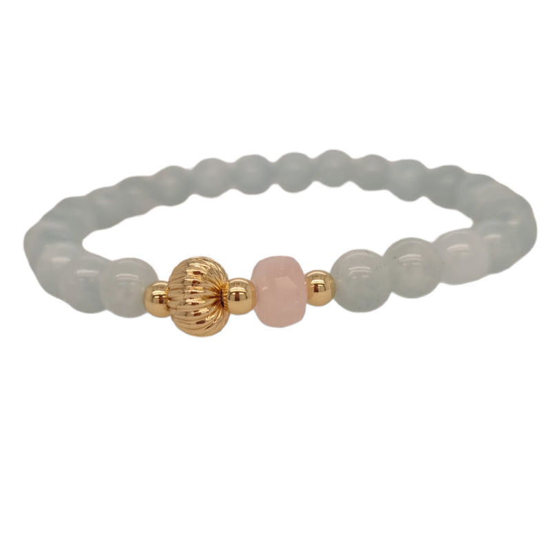 Nina Aquamarine & Rose Quartz Bracelets