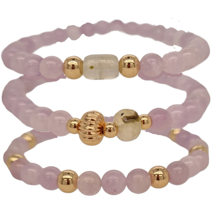 Nina Lavender Amethyst and Prehnite Bracelets