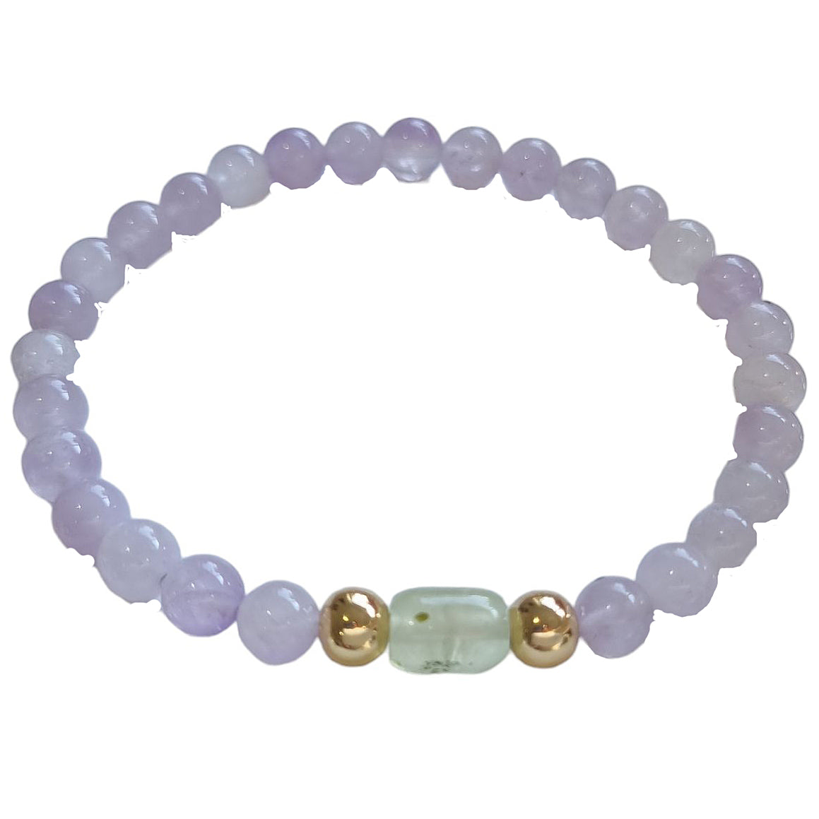 Nina Lavender Amethyst and Prehnite Bracelets