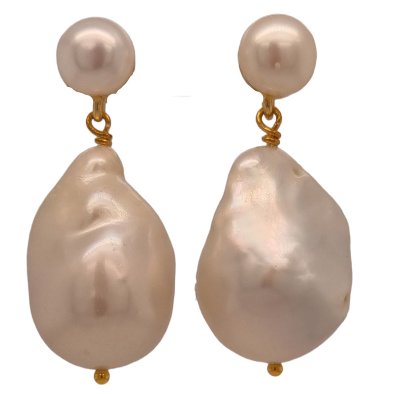 Carly Large Baroque Pearl Earrings