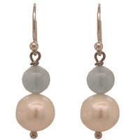 Nina Aquamarine & Freshwater Pearl drop Earrings