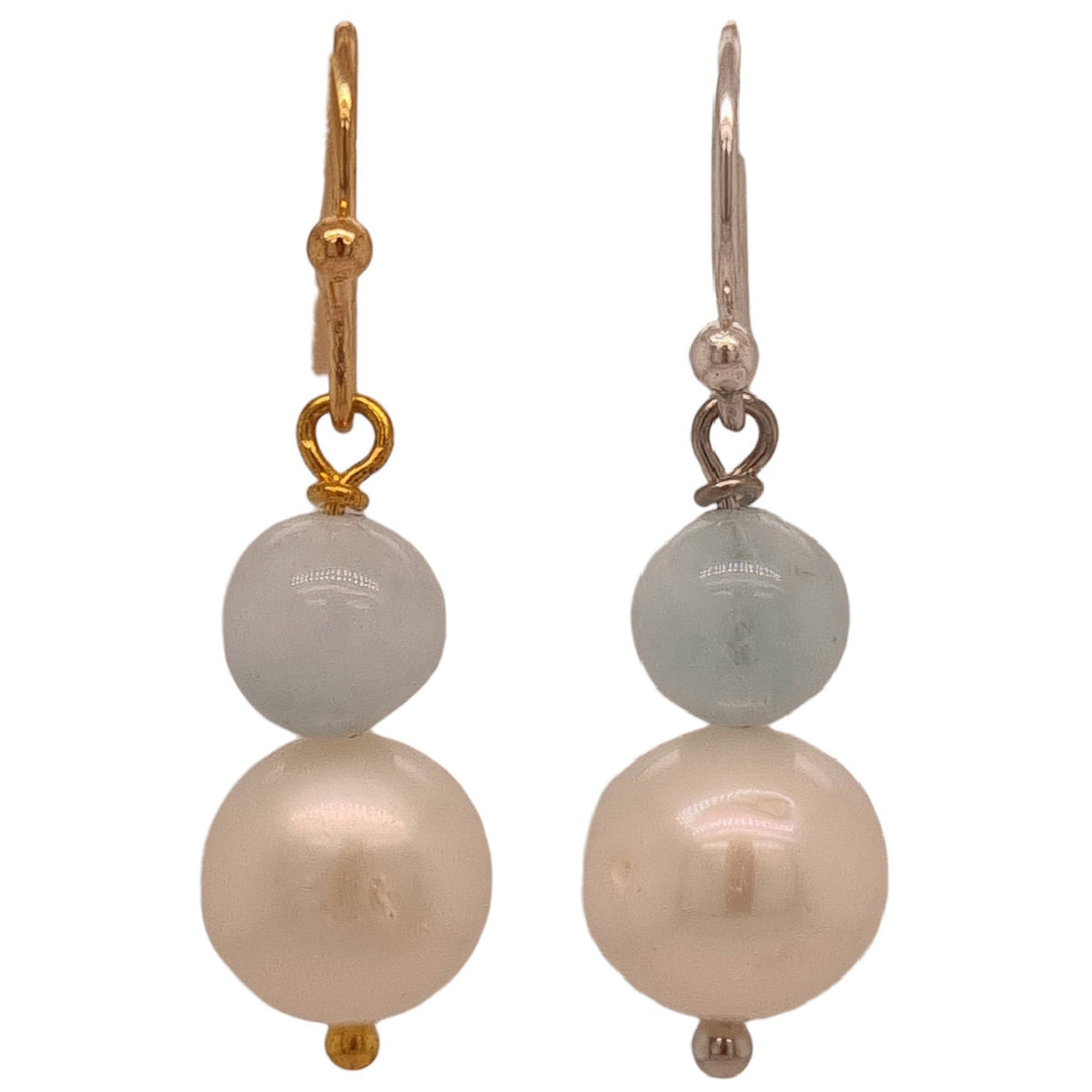 Nina Aquamarine & Freshwater Pearl drop Earrings