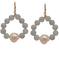 Nina Aquamarine & Freshwater Pearl drop Earrings