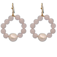 Nina Rose Quartz & Freshwater Pearl Hoop Earrings