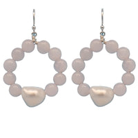 Nina Rose Quartz & Freshwater Pearl Drop Earrings