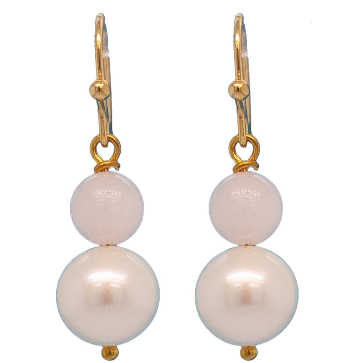 Nina Rose Quartz & Freshwater Pearl Drop Earrings