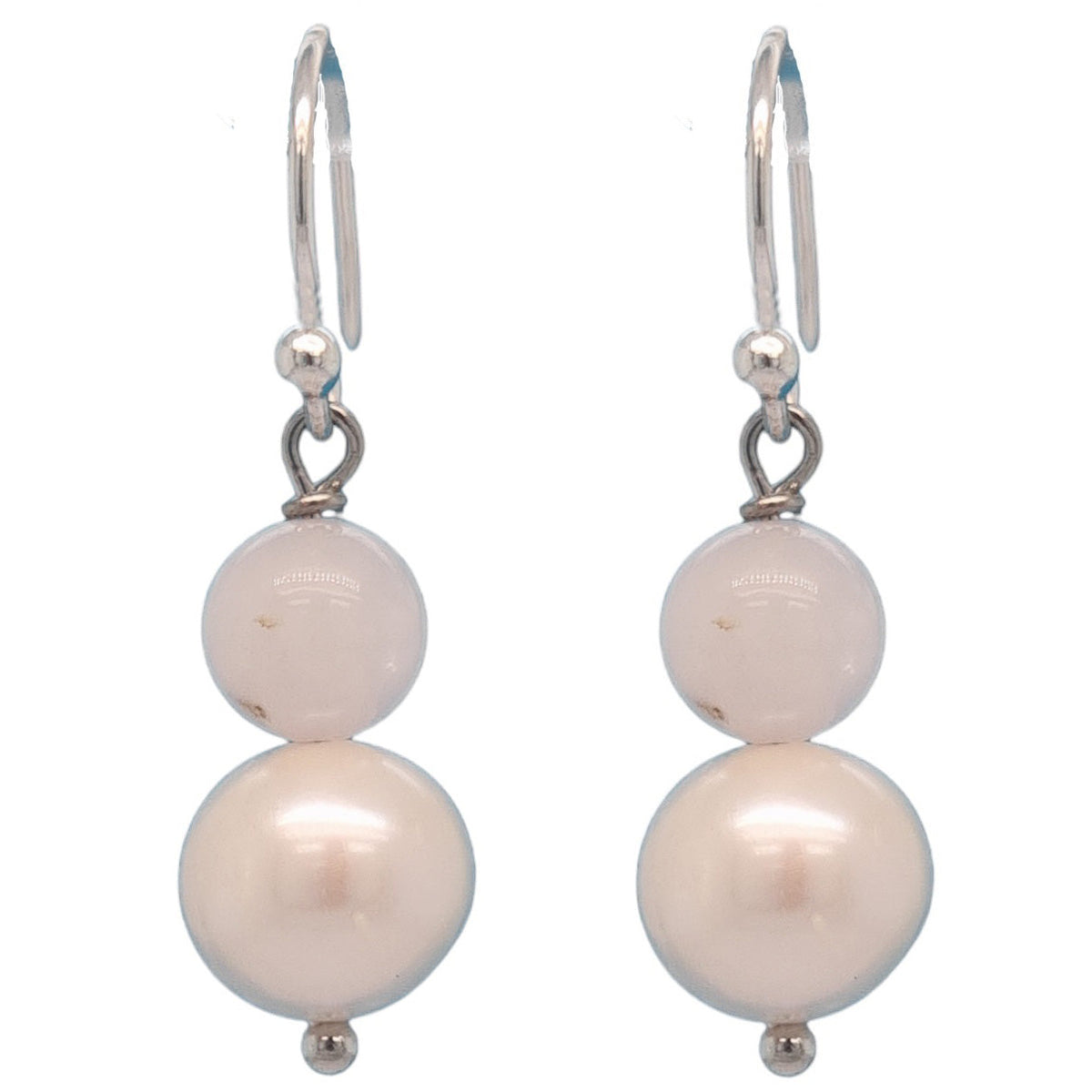 Nina Rose Quartz & Freshwater Pearl Hoop Earrings