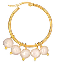 Dione Freshwater Pearl Hoop Earrings