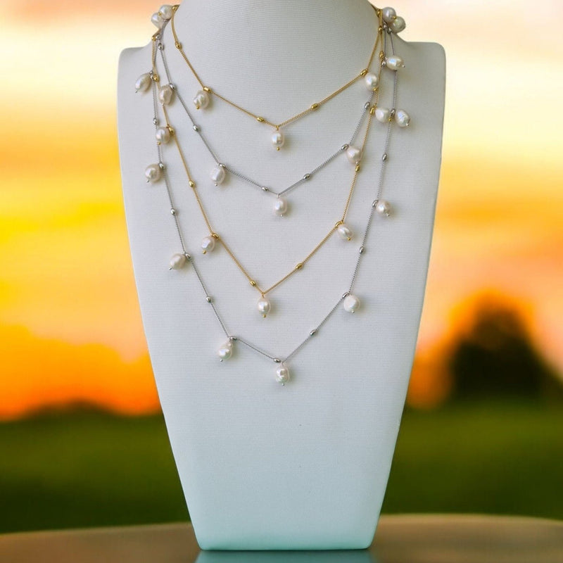 Lively station chain necklace with Pearls