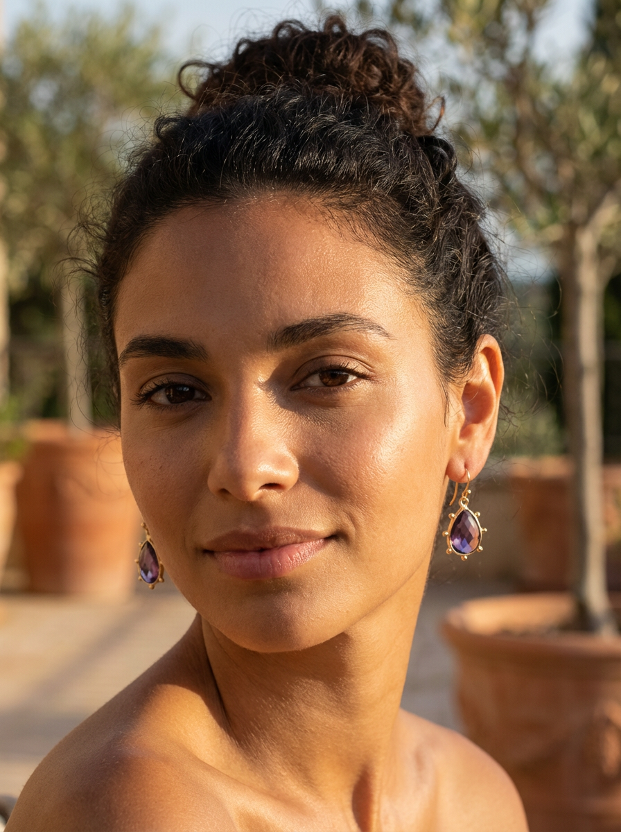 Aurulia Gemstone drop Earrings and necklace 