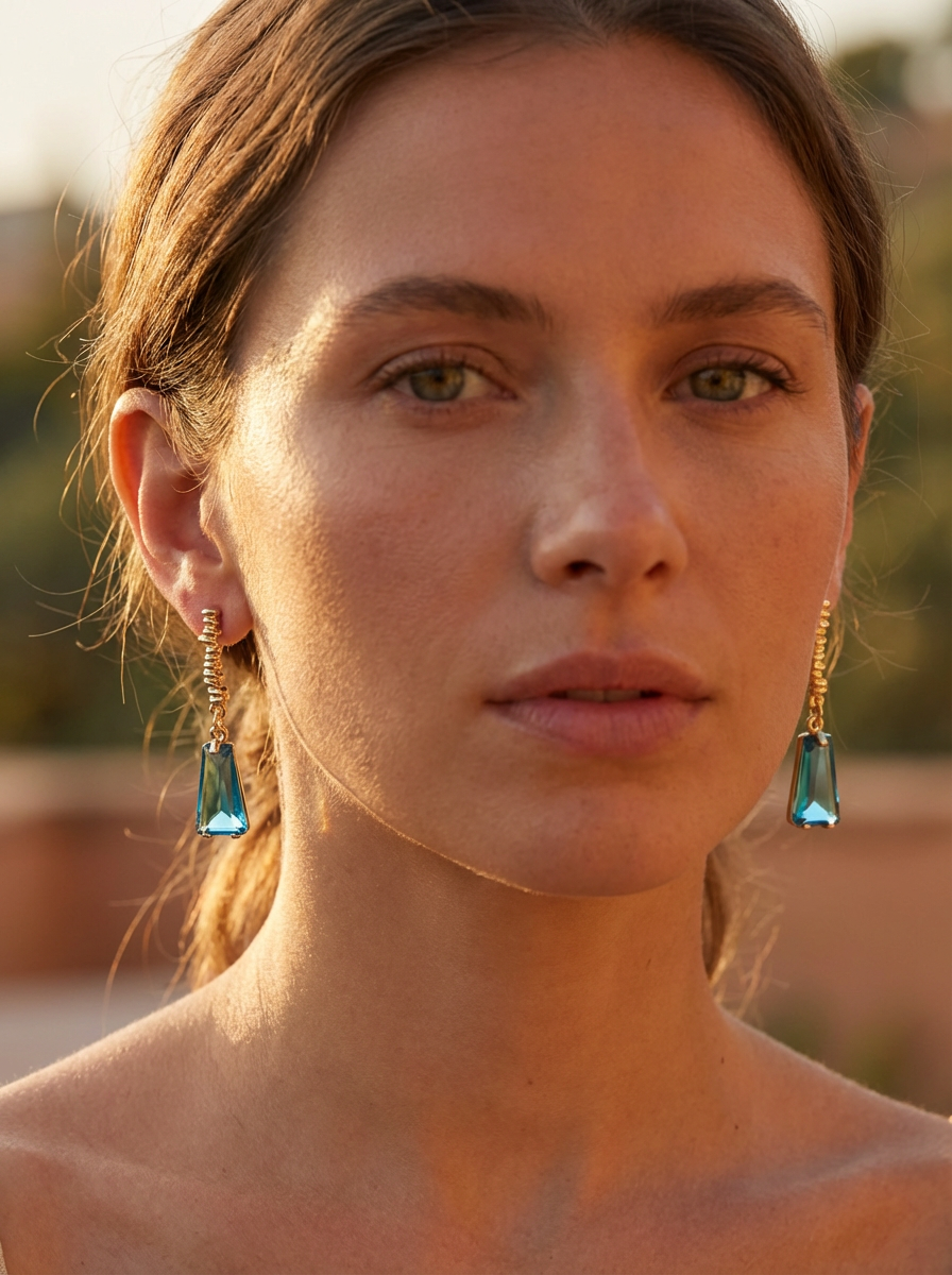 Adira Stacked Rings Quartz stud Earrings