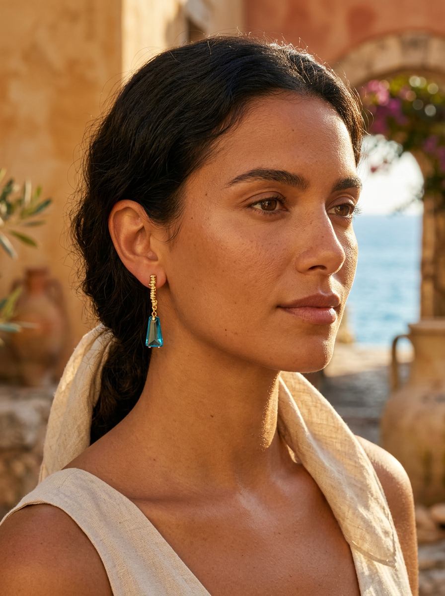 Adira Stacked Rings Quartz stud Earrings