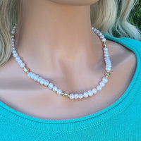 Adorn Freshwater Pearl necklace with gold beads