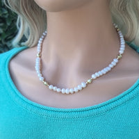 Adorn Freshwater Pearl necklace with gold beads