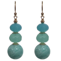 Alaria Amazonite and Chalcedony Earrings