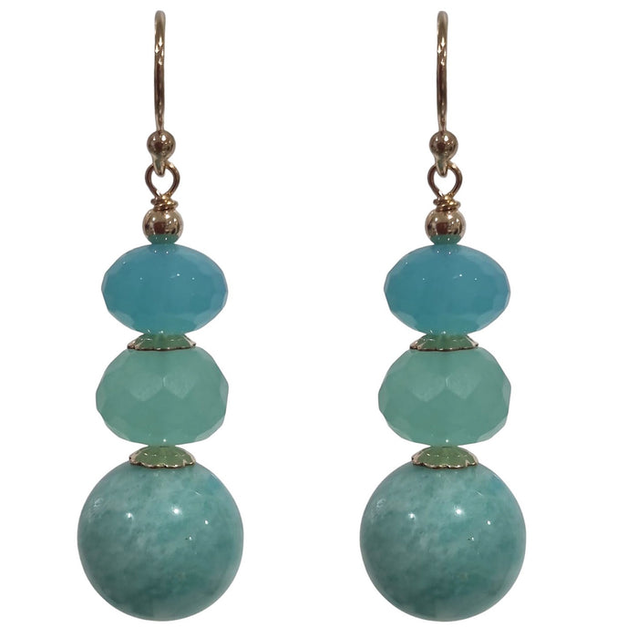 Alaria Amazonite and Chalcedony Earrings
