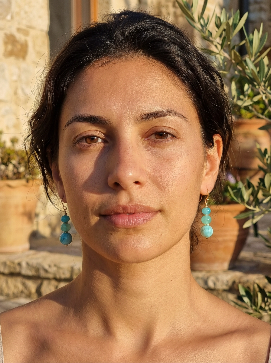 Alaria Amazonite and Chalcedony Earrings