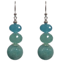 Alaria Amazonite and Chalcedony Earrings