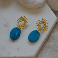 Alegra Arizonia Blue Turquoise Earring Gold or Silver