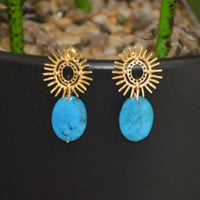Alegra Arizonia Blue Turquoise Earring Gold or Silver