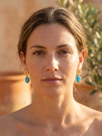 Alegra Arizonia Blue Turquoise Earring Gold or Silver