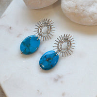Alegra Arizonia Blue Turquoise Earring Gold or Silver