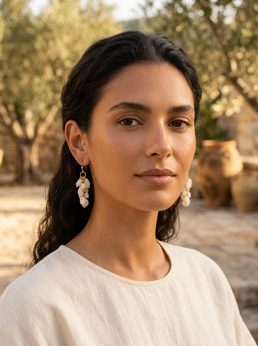 Alighieri Freshwater Pearl Gemstone Earrings - Moonstone