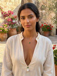 Amis Baroque Freshwater Pearl Slider Drop Necklace