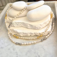 Aranta Pearl Necklace Gold and Silver