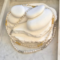 Aranta Pearl Necklace Gold and Silver