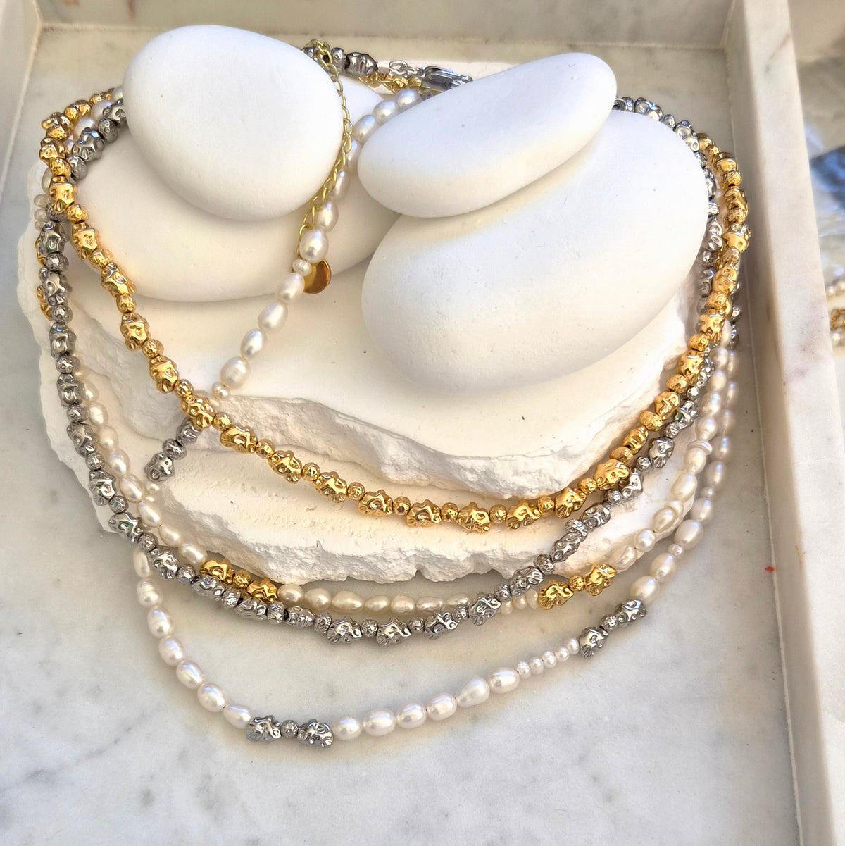 Aranta Pearl and Sorella Necklaces