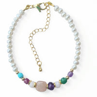 Astley Bracelet Pearl, Turquoise, Ruby, Peach Moonstone, Amethyst, Pink Opal, Green Onyx