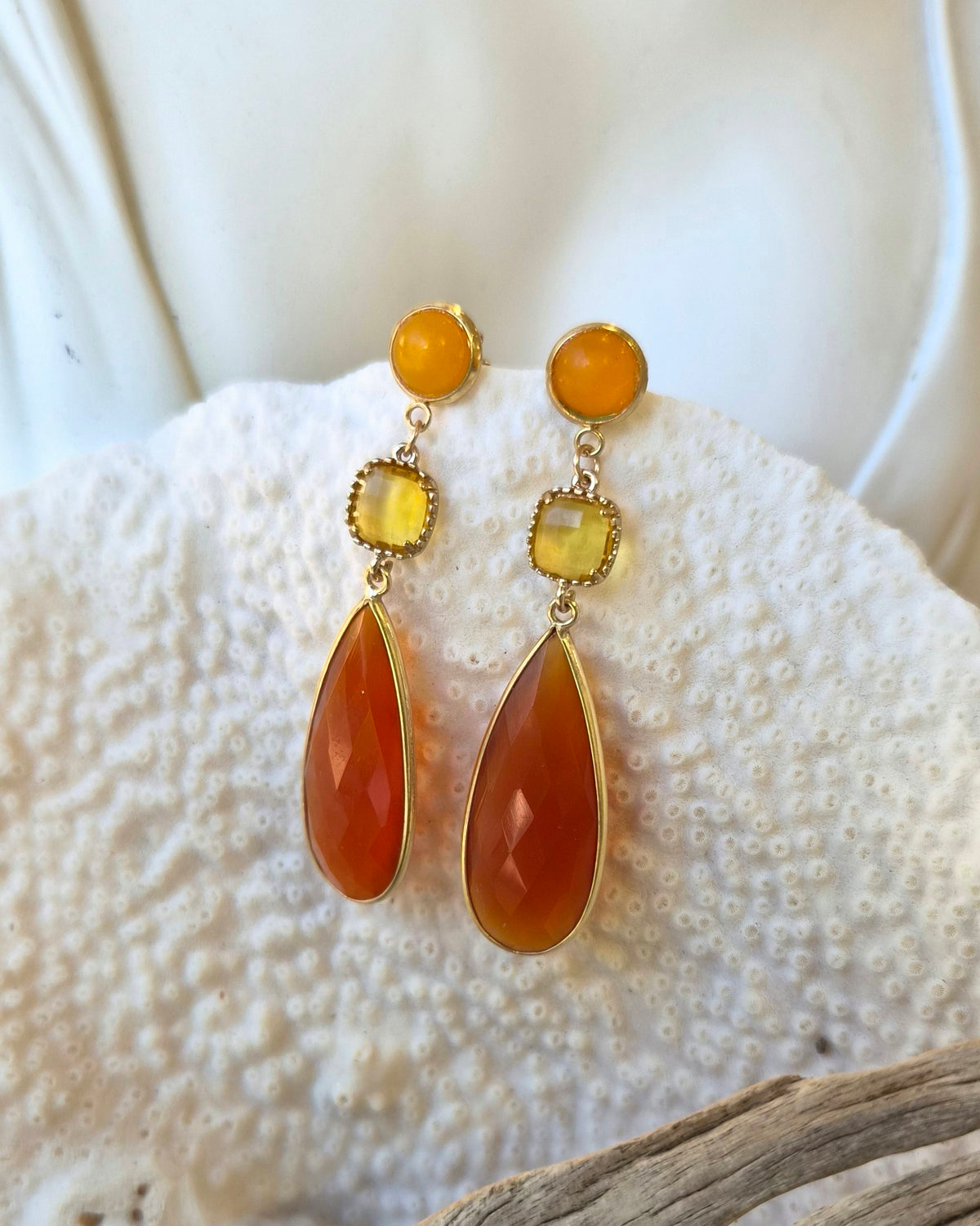 Aurelis Jade and Carnelian Earrings