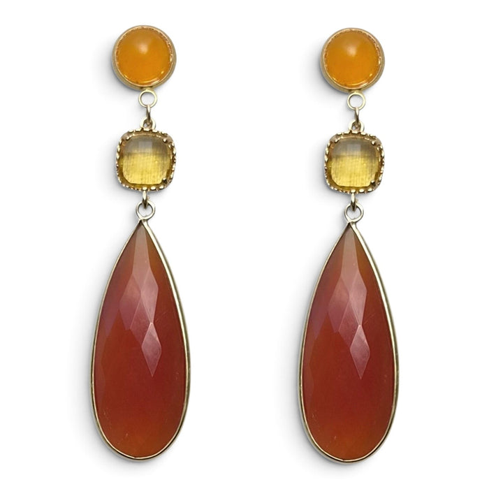 Aurelis Jade and Carnelian Earrings