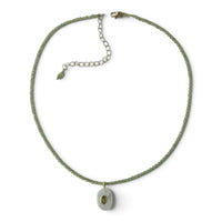 Aurevella Peridot Necklace with Clear Quartz Pendant