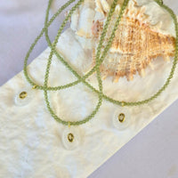 Aurevella Peridot Necklace with Clear Quartz Pendant