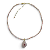 Aurevella Pink Shell Necklace with Rose Quartz Pendant