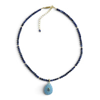 Aurevella Sodalite Necklace with Jade Pendant