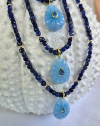 Aurevella Sodalite Necklace with Jade Pendant