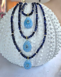 Aurevella Sodalite Necklace with Jade Pendant