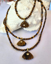 Aurevella Tiger Eye Necklace with Tiger Eye Pendant