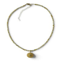 Aurevella Yellow Opal Necklace with Yellow Jade Pendant