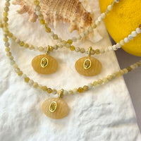 Aurevella Yellow Opal Necklace with Yellow Jade Pendant