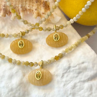 Aurevella Yellow Opal Necklace with Yellow Jade Pendant