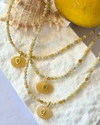 Aurevella Yellow Opal Necklace with Yellow Jade Pendant
