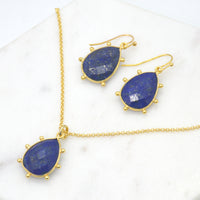 Aurulia Gemstone drop Earrings and necklaceLapis Lazuli