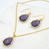 Aurulia Gemstone drop Earrings and necklace 