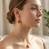 Aurulia Gemstone drop Earrings Carnelian